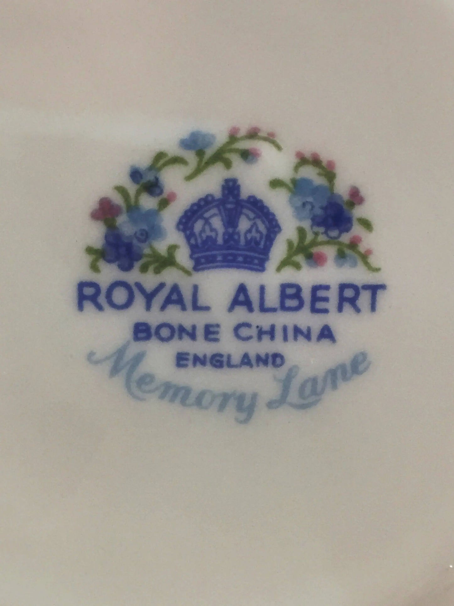 Vintage Royal Albert Memory Lane Cup and Saucer-Blue and White Floral Tea Cup-Vintage Teacup-Vintage Wedding Gift-Forget-Me-Nots