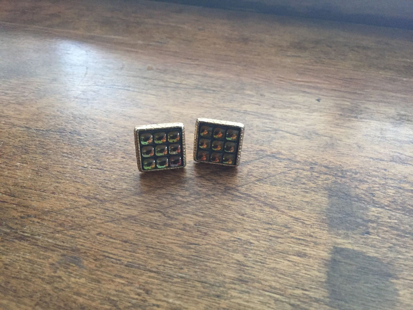 Vintage Men's Gold Tone Cuff Links-Black and Gold Vintage Cufflinks