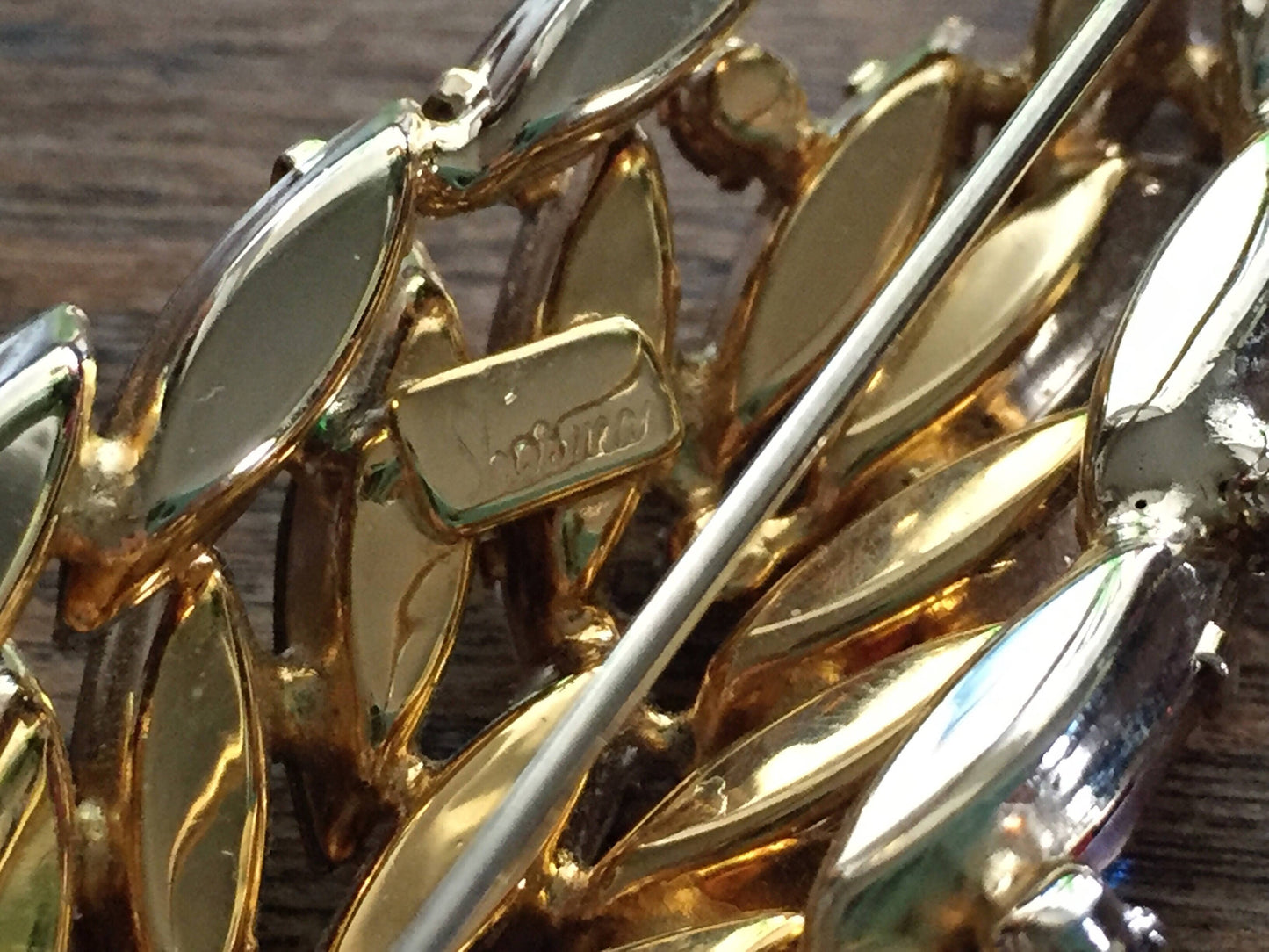 Vintage Sherman Aurora Borealis Signed Broach