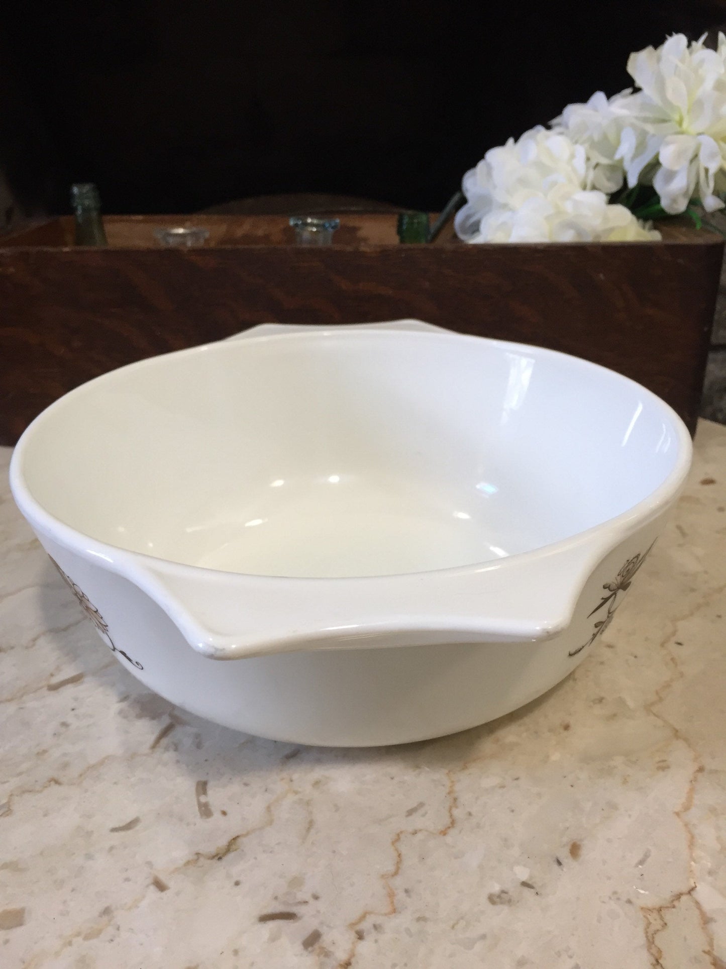 Vintage Pyrex England White Casserole Dish - Pyrex Vintage Casserole Dish - English Pyrex Cookware - Pyrex Casserole - jaj Pyrex