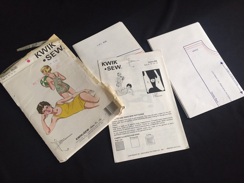 Bathing Suit Patterns-Bikini Pattern and One Piece Pattern-Kwik Sew Swim Suit Pattern