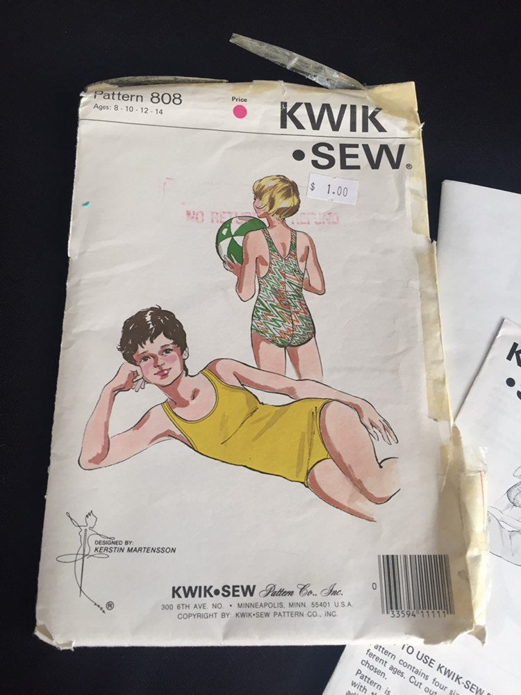 Bathing Suit Patterns-Bikini Pattern and One Piece Pattern-Kwik Sew Swim Suit Pattern