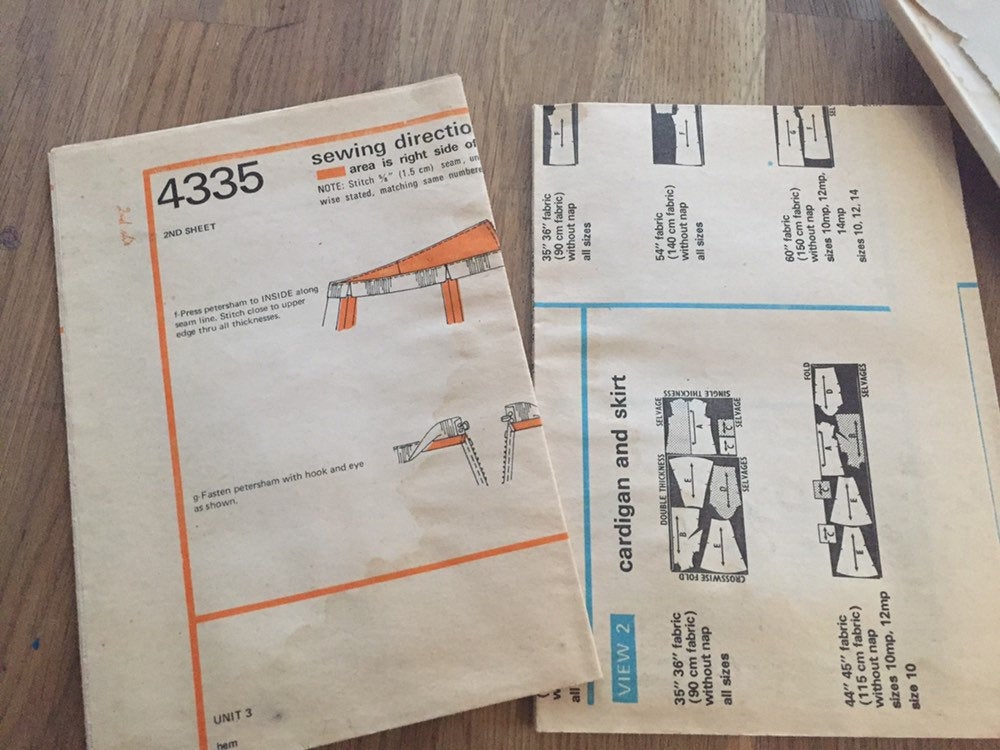 Cardigan, Skirt, Blouse, and Trousers 1970s Vintage Sewing Pattern Style 4335