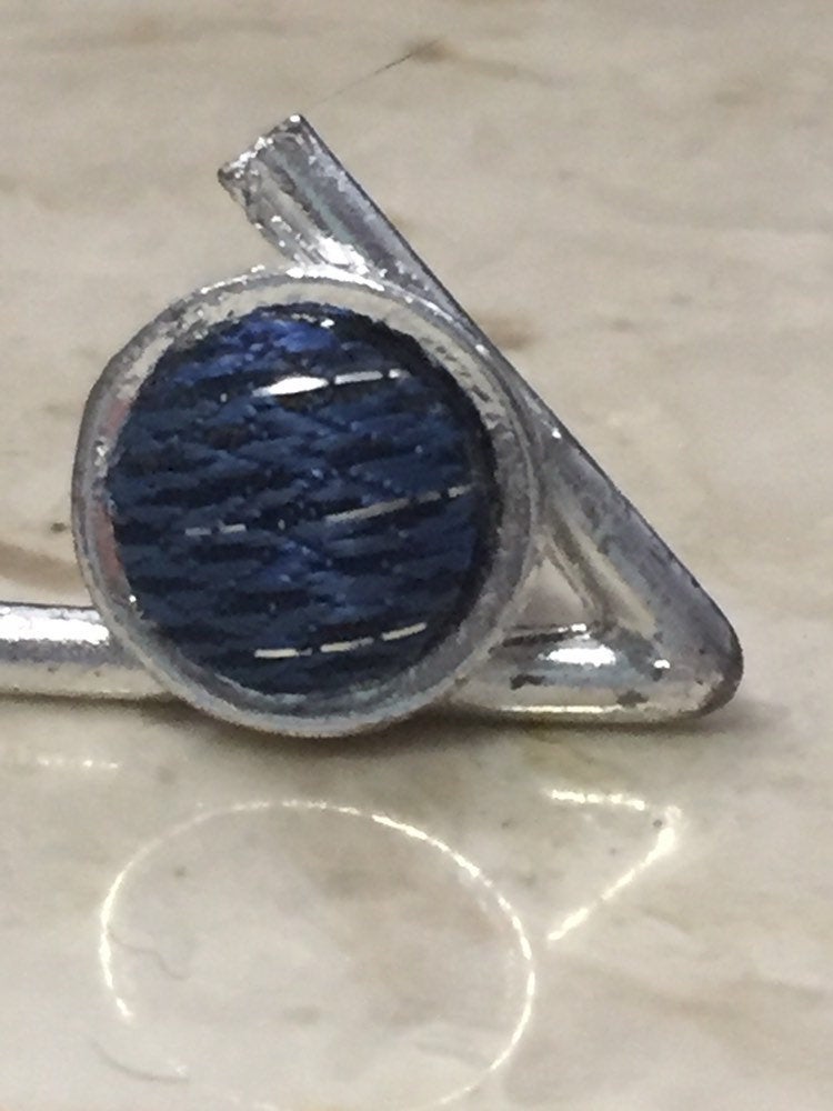 Silver Cuff Links with Blue