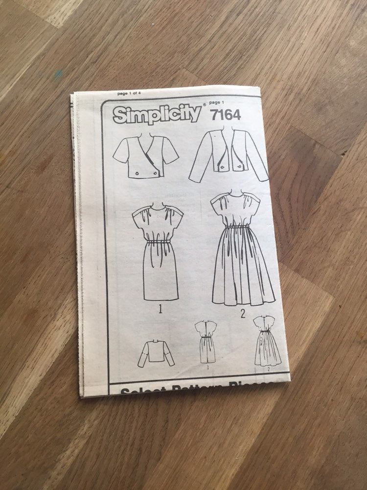 80s Dress and Jacket Simplicity 7164