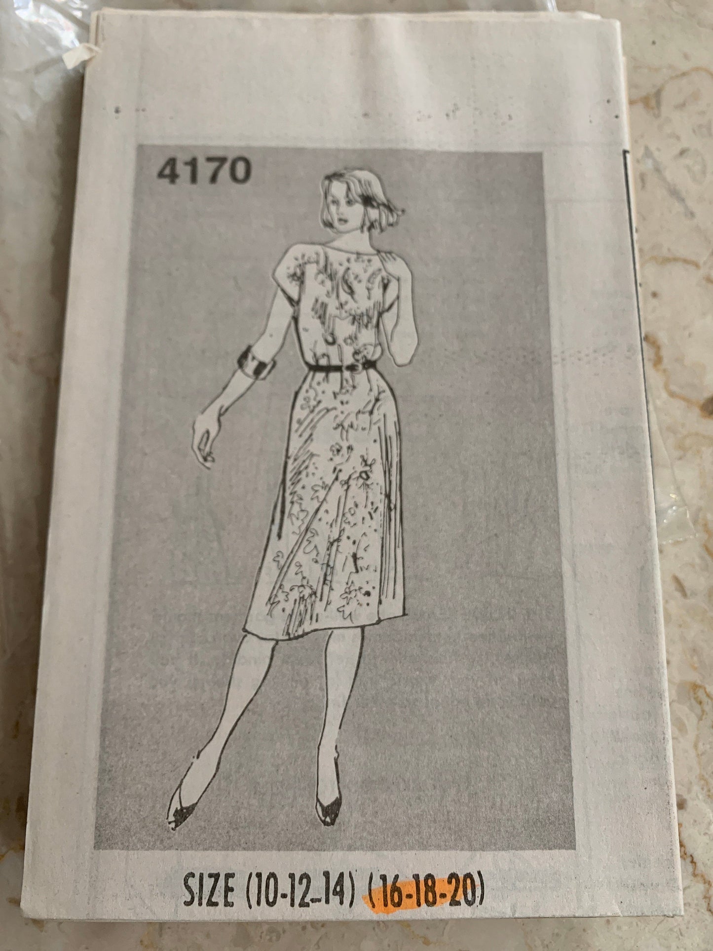 Sleeveless Belted Dress Vintage Sewing Pattern