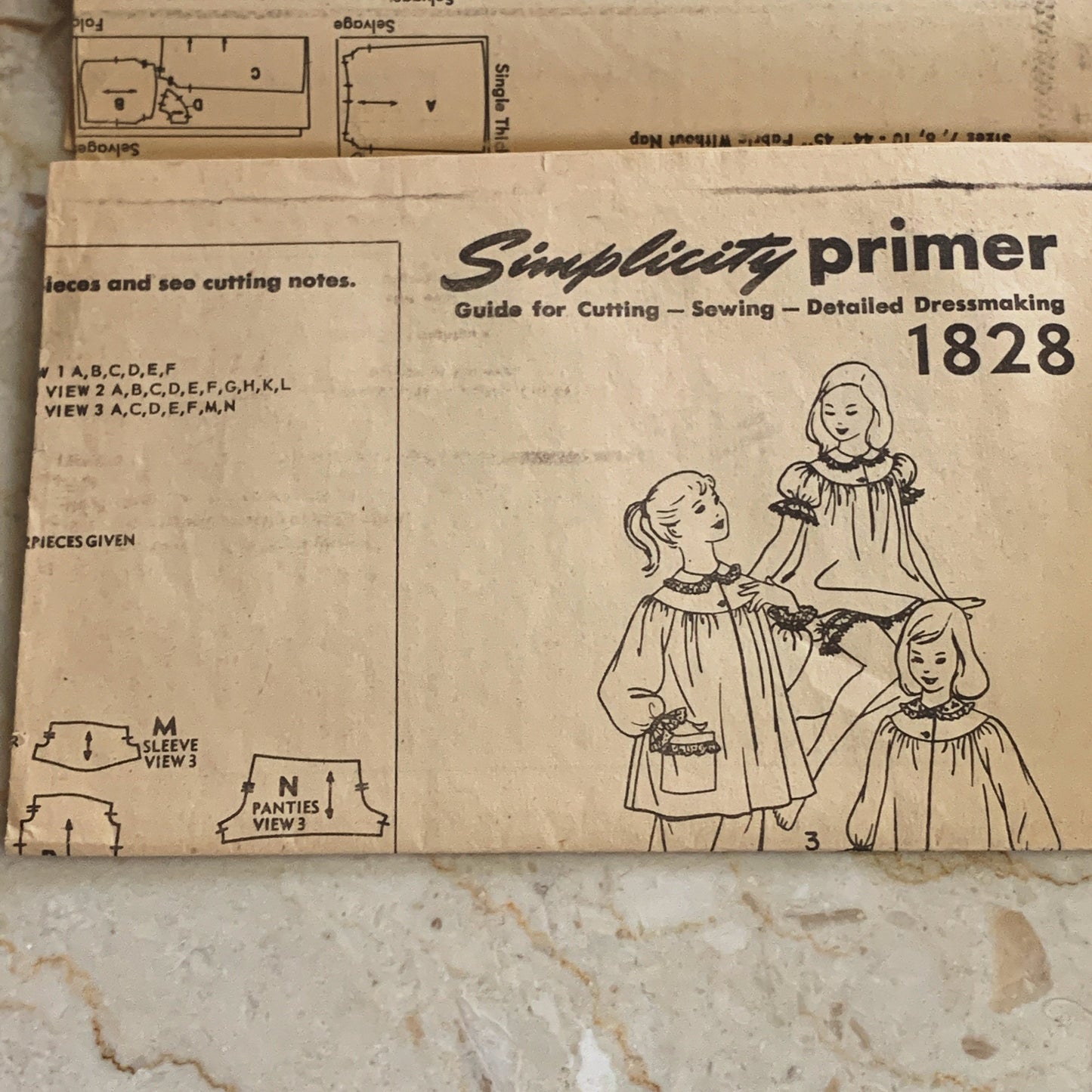 Girl’s Size 12 PJs Pattern Vintage Sewing Pattern Simplicity 1828