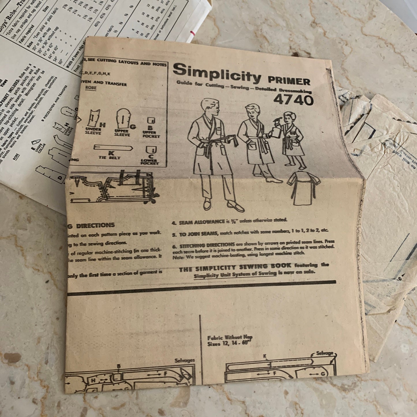 Boys Robe Size 6 Vintage Sewing Pattern Simplicity 4740