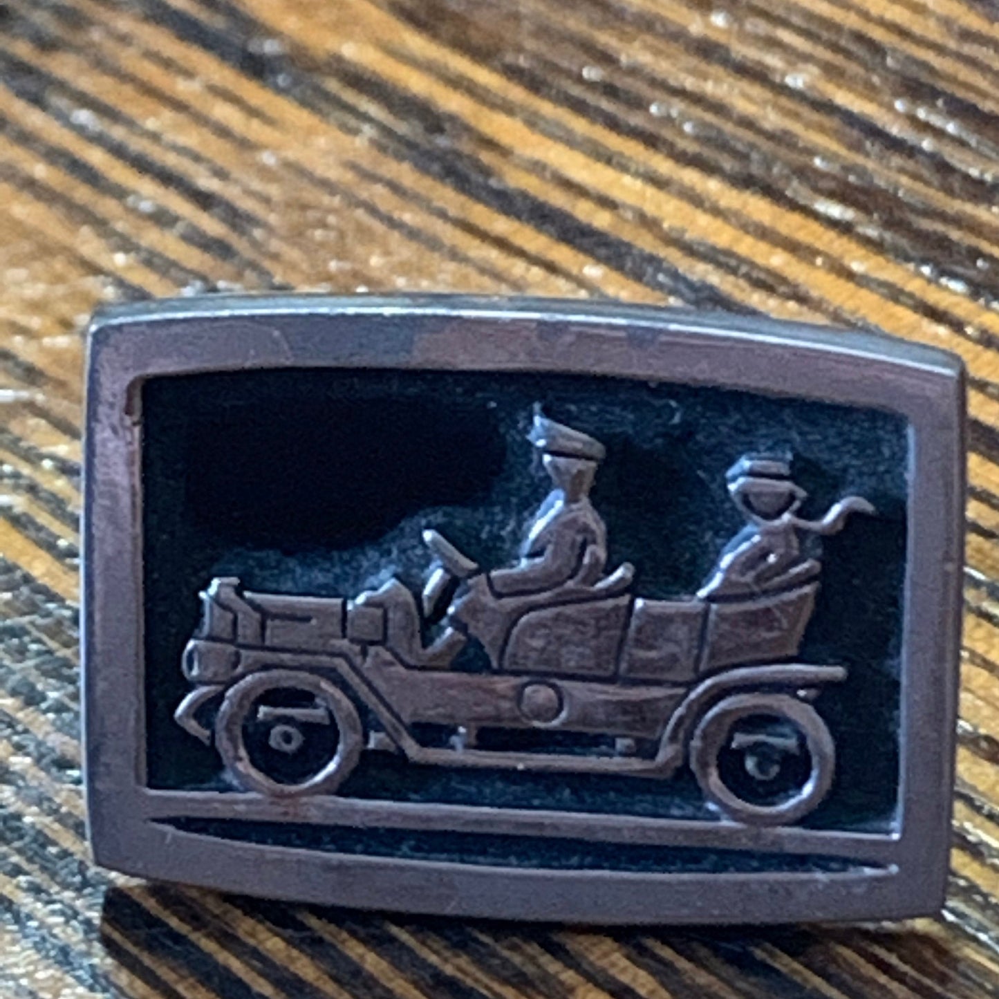 Black and Silver Antique Automobile Vintage Cufflinks