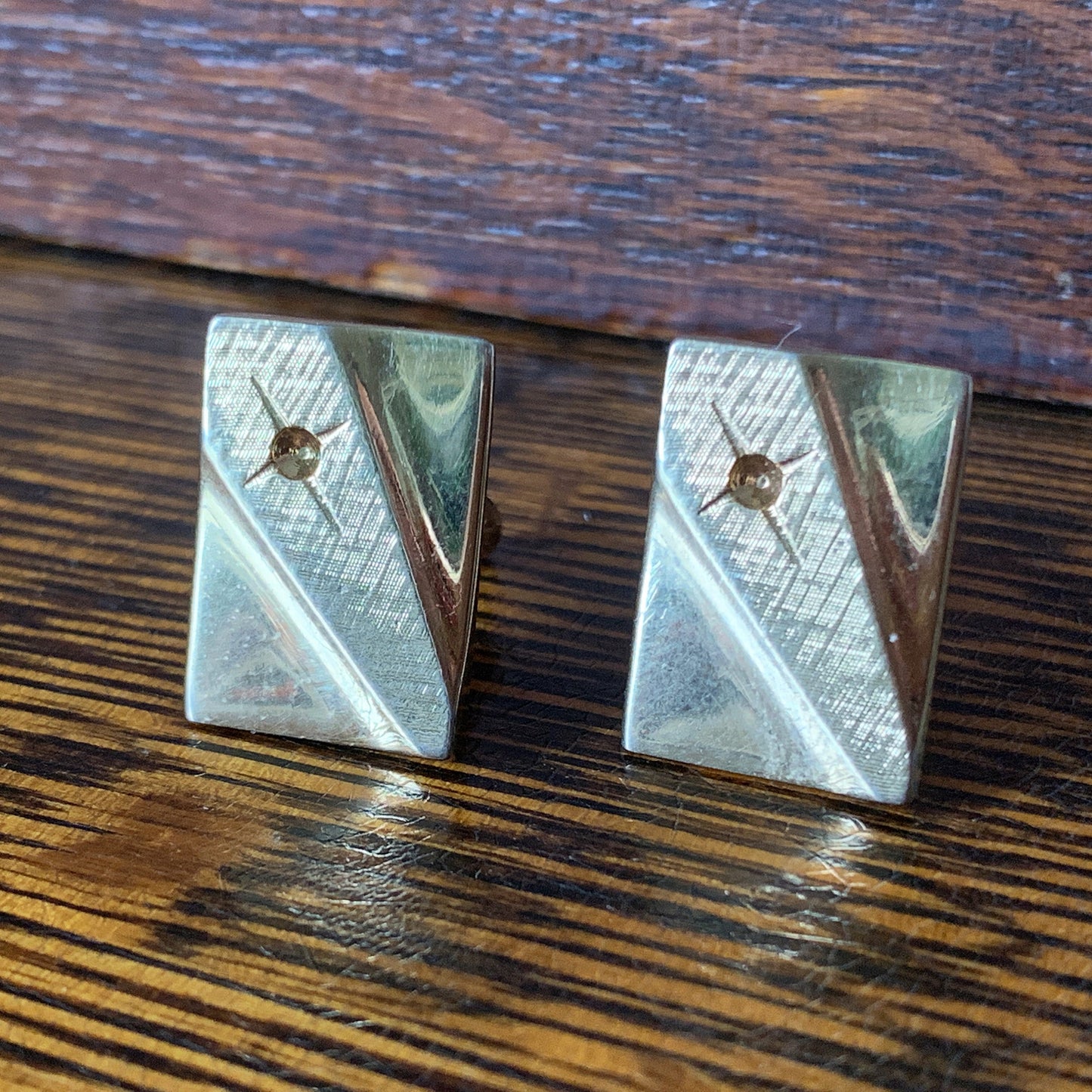Vintage Goldtone Cufflinks with Starburst Design