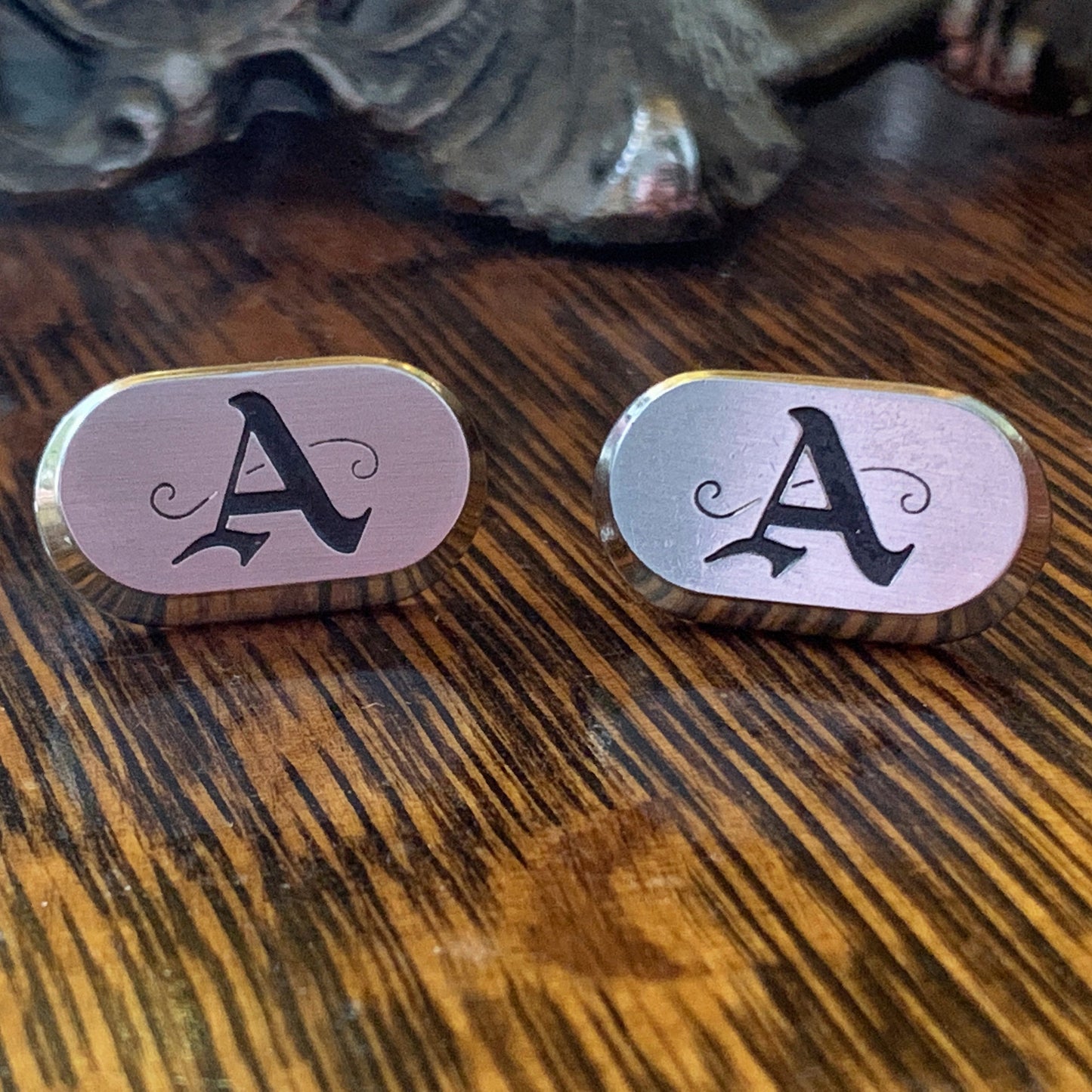 Vintage Goldtone Cufflinks with Letter A