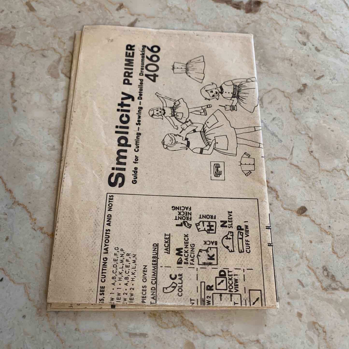 Child’s Size 4 Sleeveless Dress and Jacket Vintage Sewing Pattern Simplicity 4066