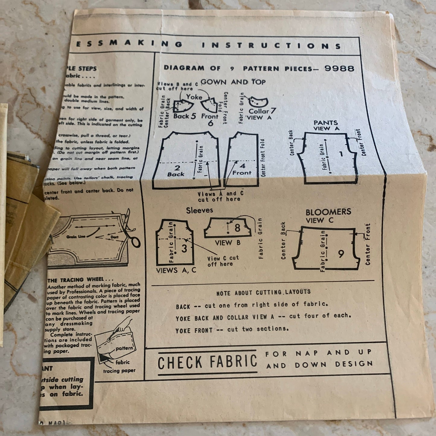 Girl’s Size 5 PJs Pattern Vintage Sewing Pattern Simplicity 9988