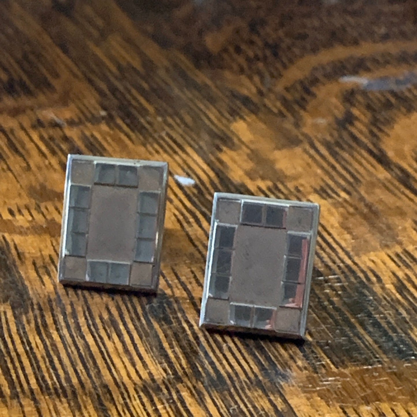 Vintage Goldtone Cufflinks with Geometric Design