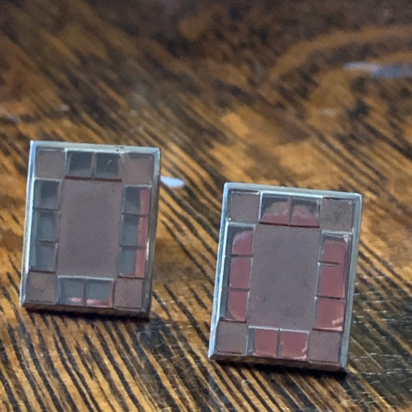 Vintage Goldtone Cufflinks with Geometric Design