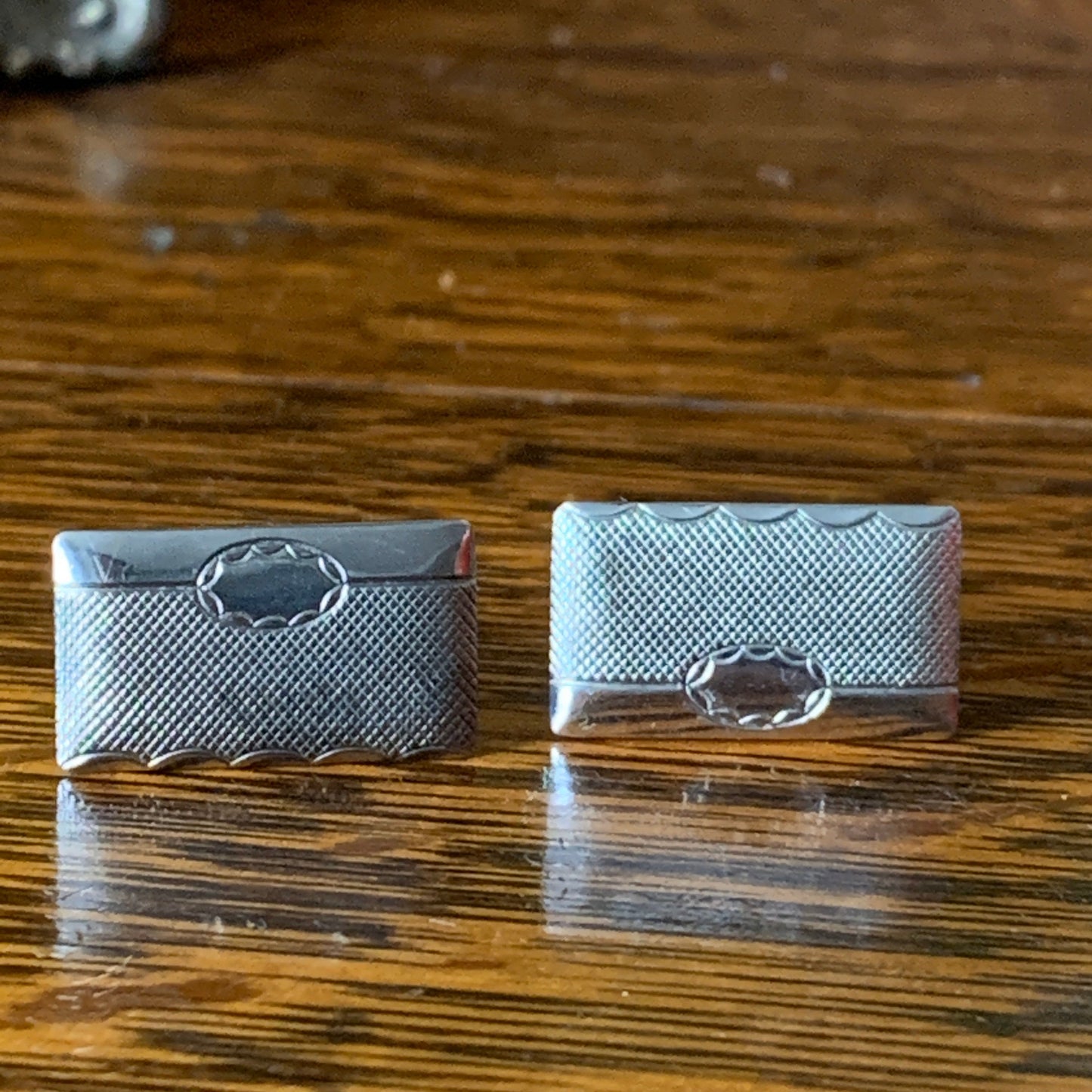 Silver Vintage Cufflinks with Engraved Design