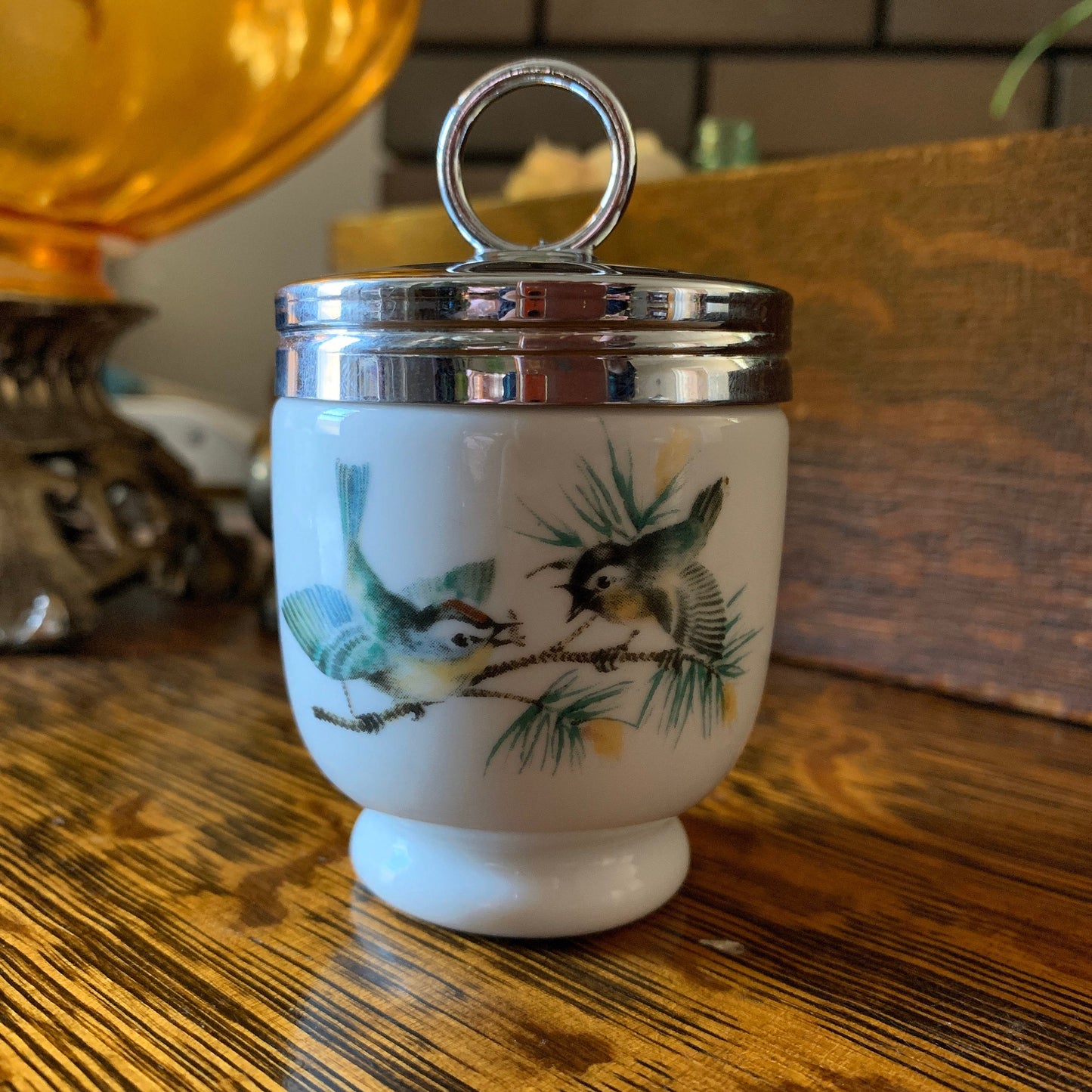 Royal Worcester Egg Coddler with Birds