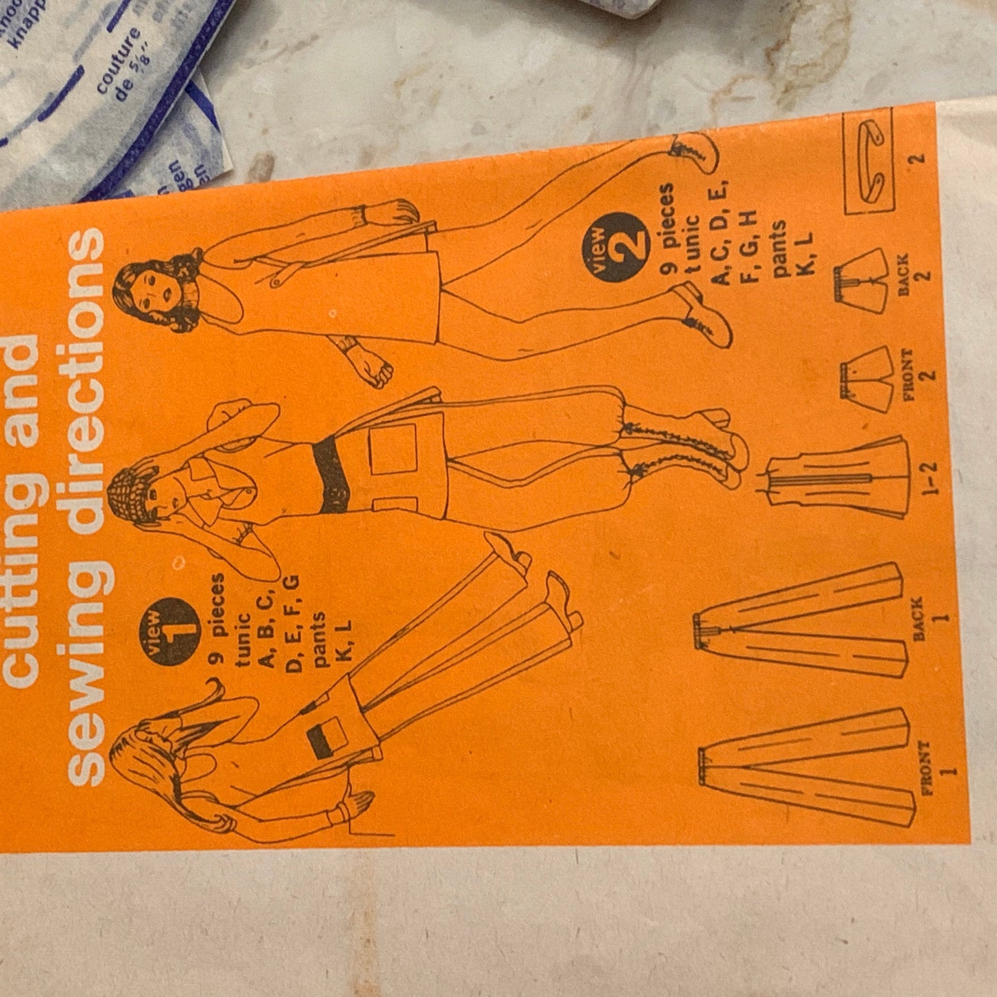 Girl’s Size 10 Pants in Two Lengths and Tunic 1971 Vintage Sewing Pattern