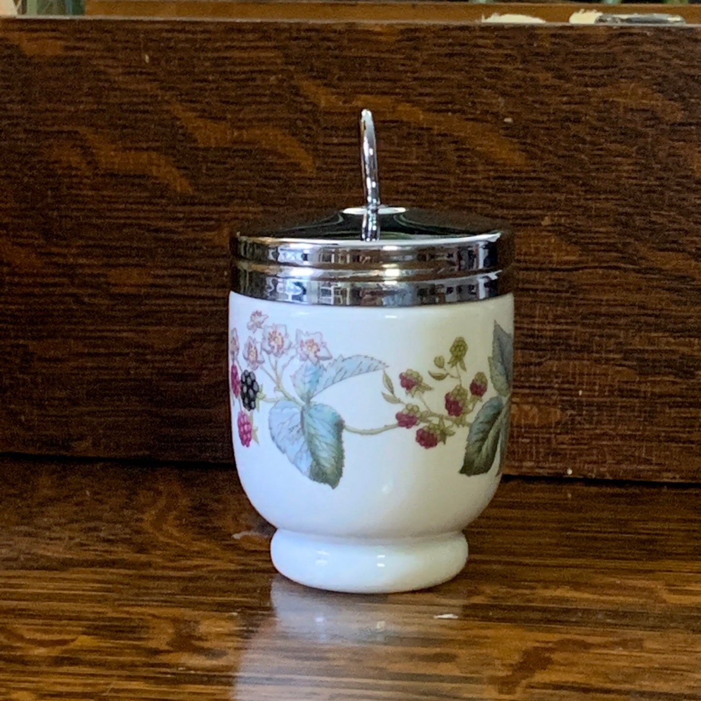 Royal Worcester Egg Coddler with Blackberry Vine Design