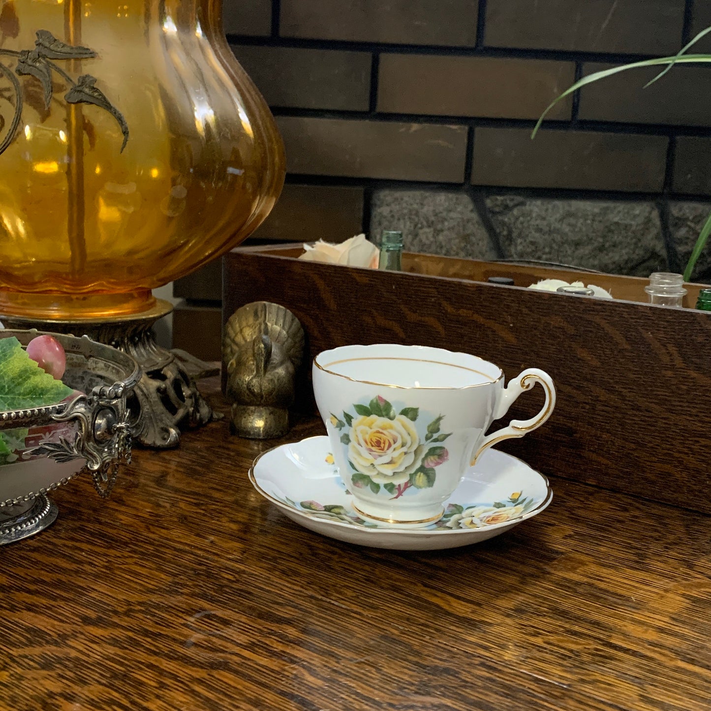 Yellow Rose Vintage Teacup and Saucer by Regency China Vintage Gifts Yellow Floral