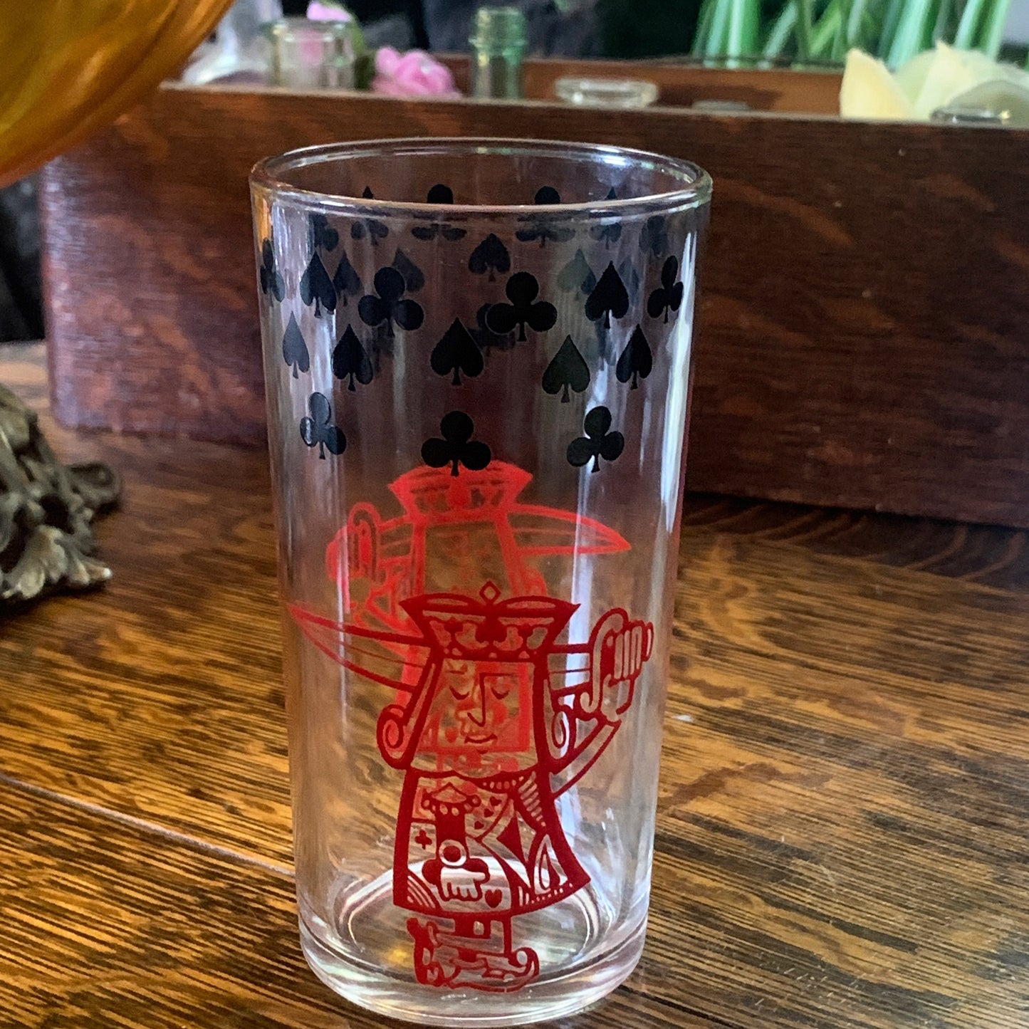 Red Knight Vintage Juice Glass Card Shark Theme