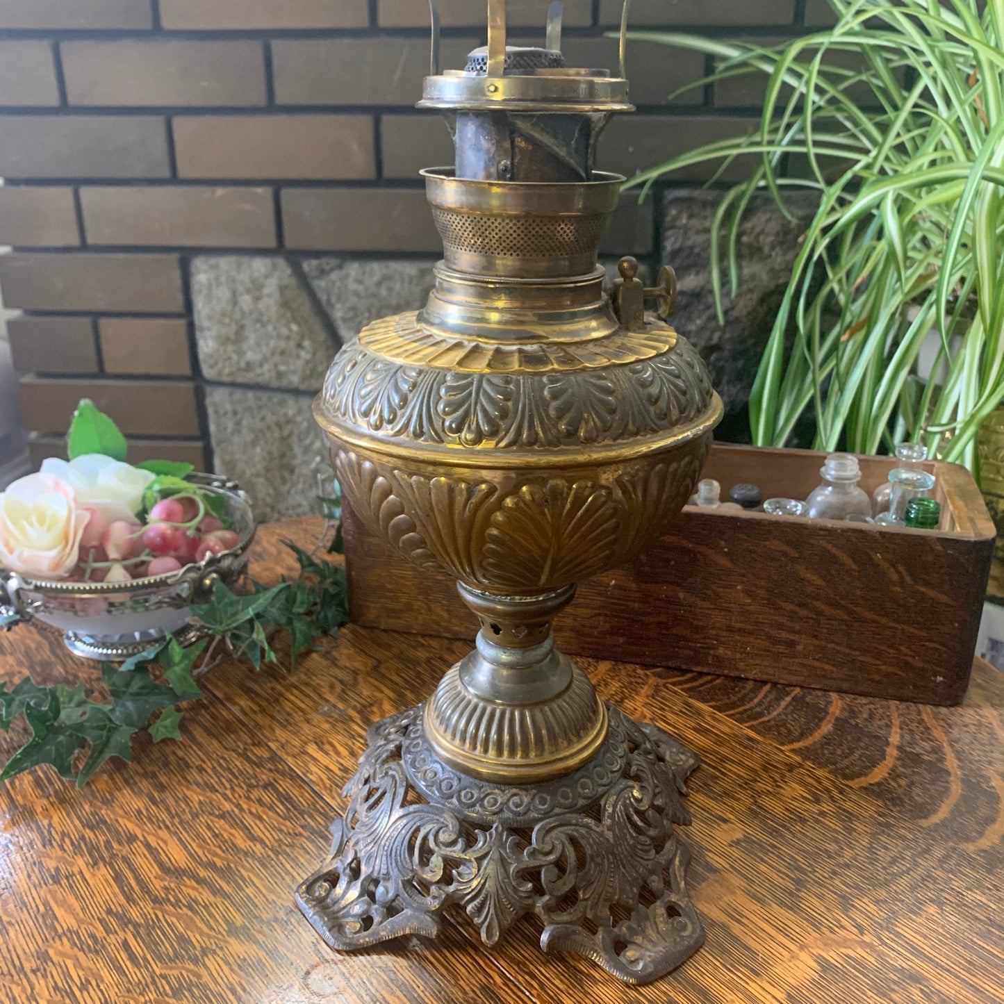Antique Plume and Atwood Kerosene Lamp