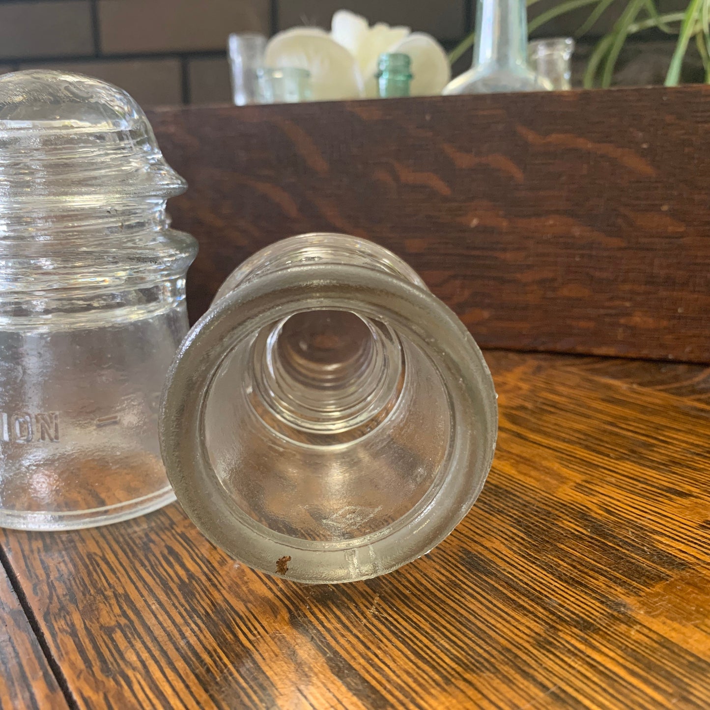 Vintage Glass Insulator Dominion No 9