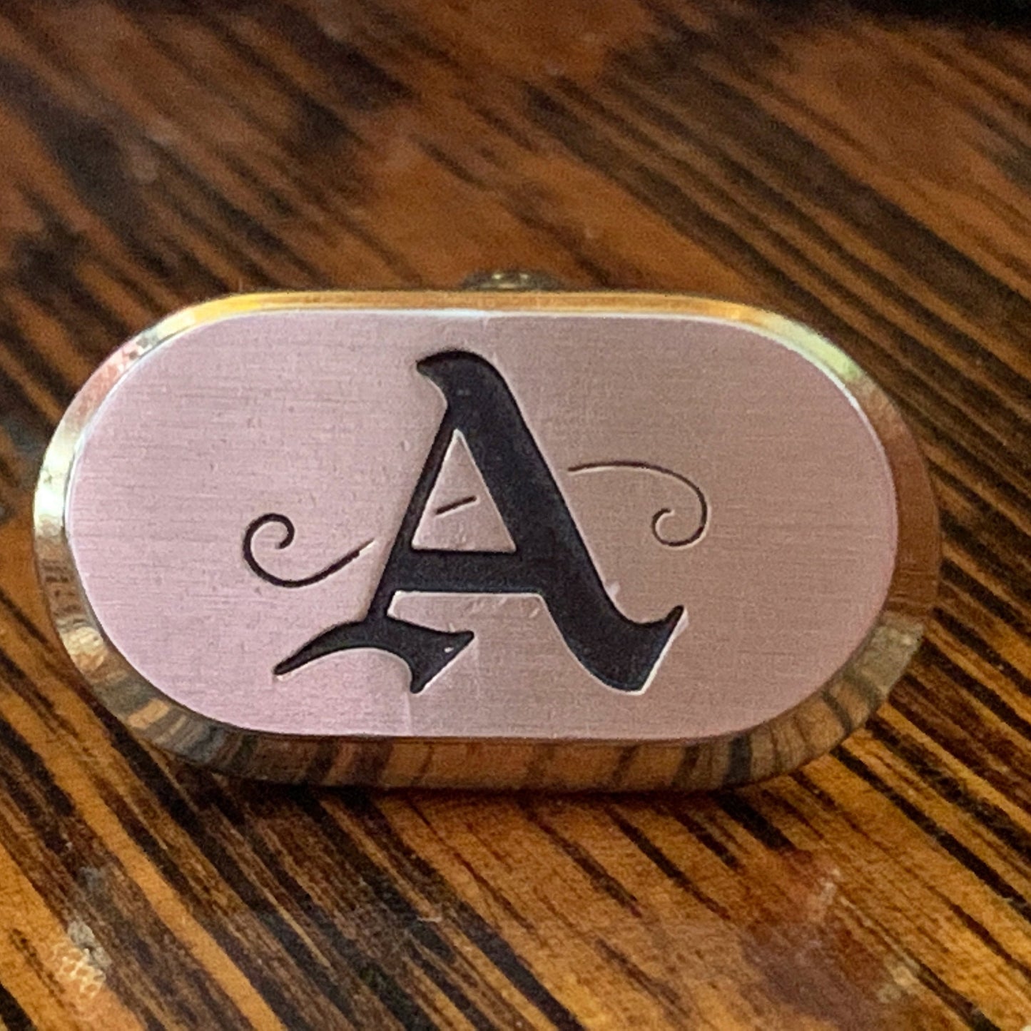 Vintage Goldtone Cufflinks with Letter A