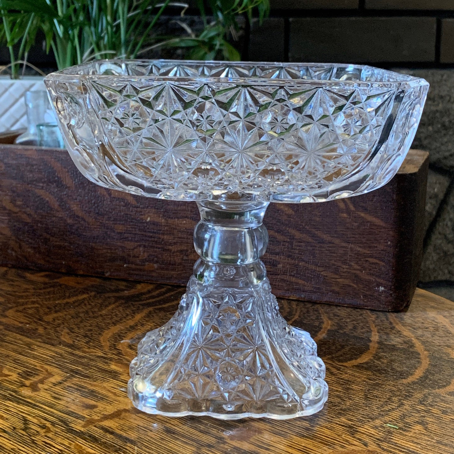 Daisy & Button Glass Compote Candy Dish Ca 1886 Antique EAPG Adams and Co #86 Vintage Glass Fruitbowl