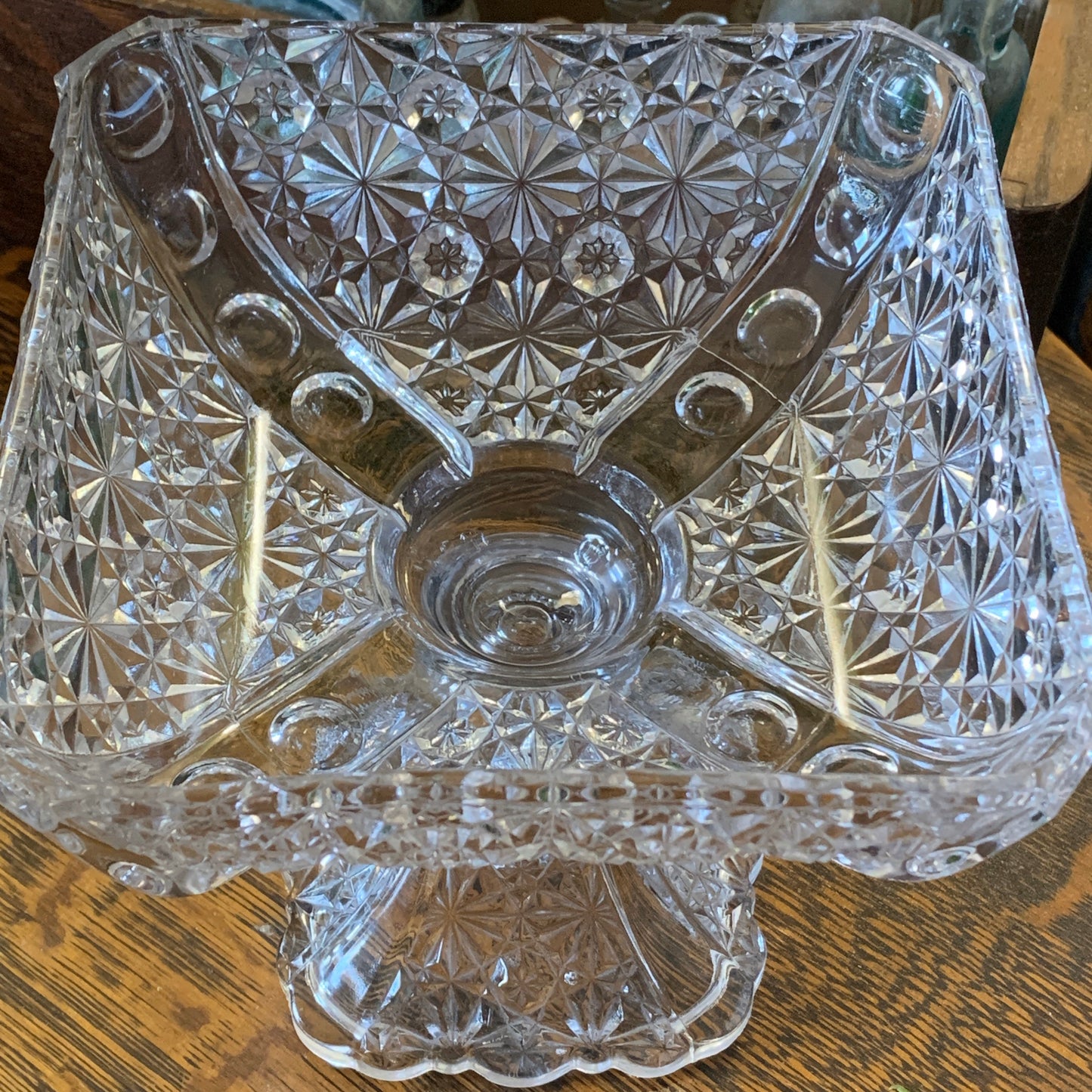 Daisy & Button Glass Compote Candy Dish Ca 1886 Antique EAPG Adams and Co #86 Vintage Glass Fruitbowl