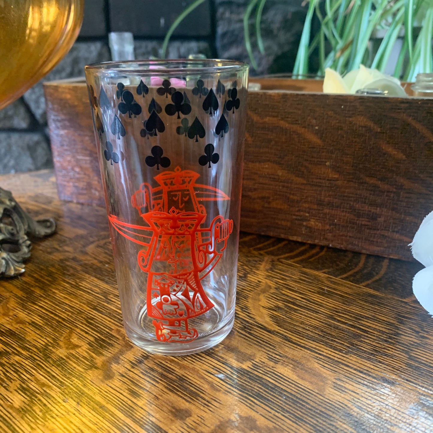Red Knight Vintage Juice Glass Card Shark Theme