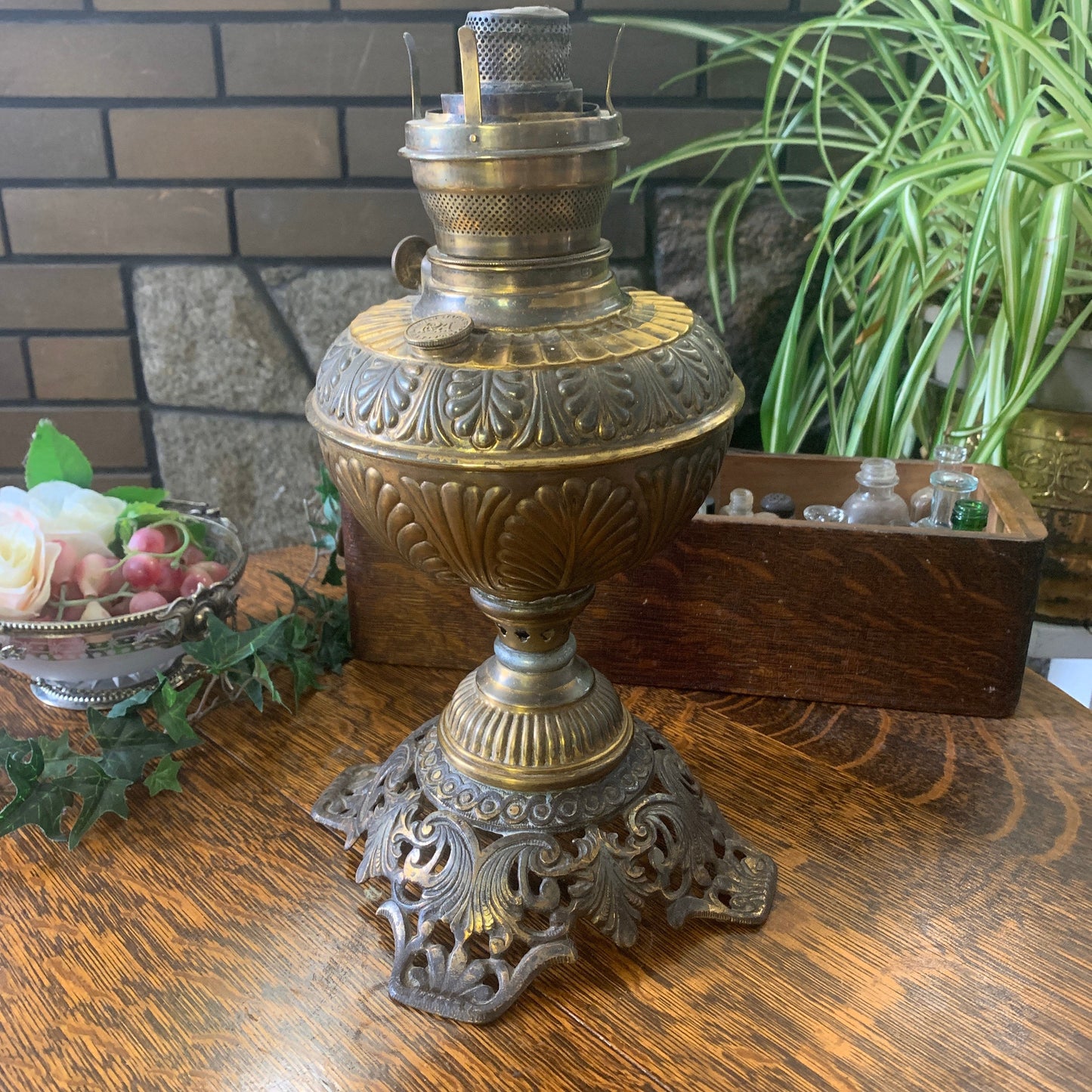 Antique Plume and Atwood Kerosene Lamp