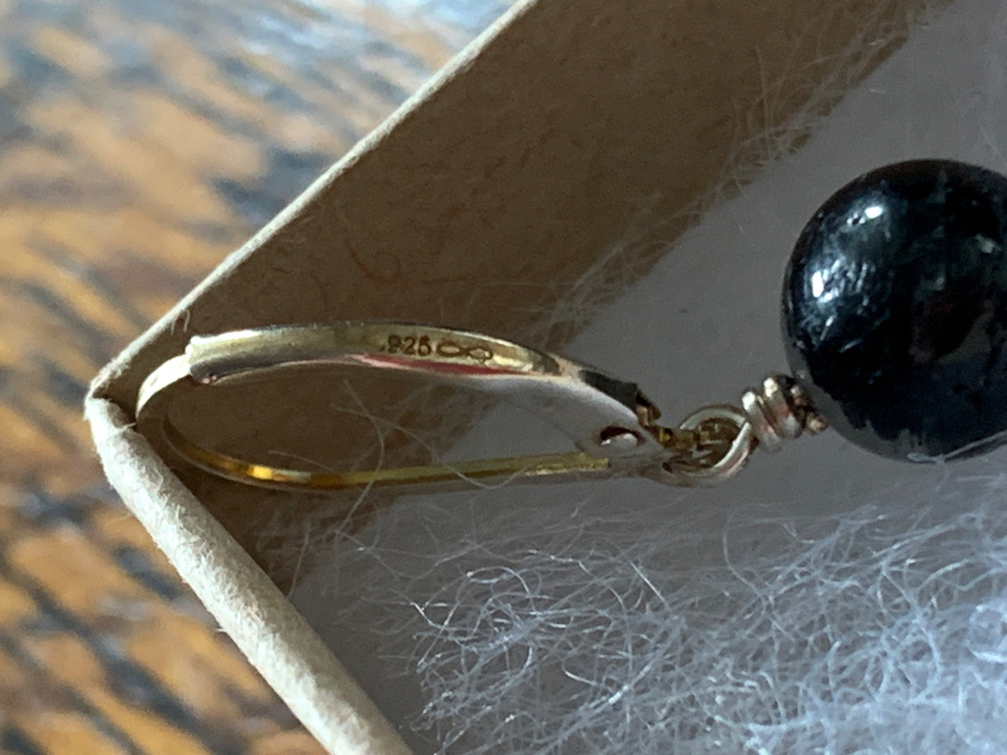 Sterling Silver Drop Earrings, Rutile Quartz Lever Back Earrings