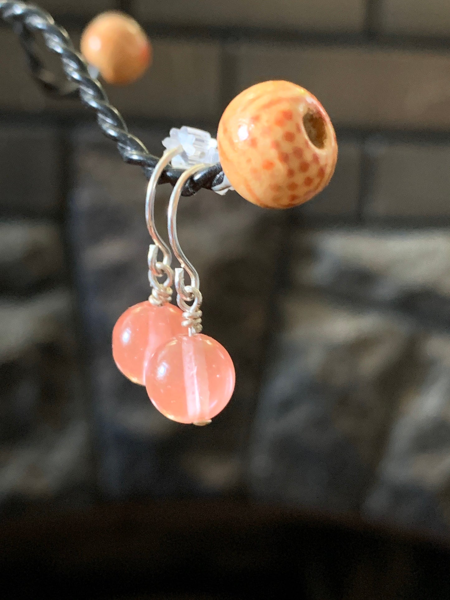 Cherry Quartz Drop Earrings