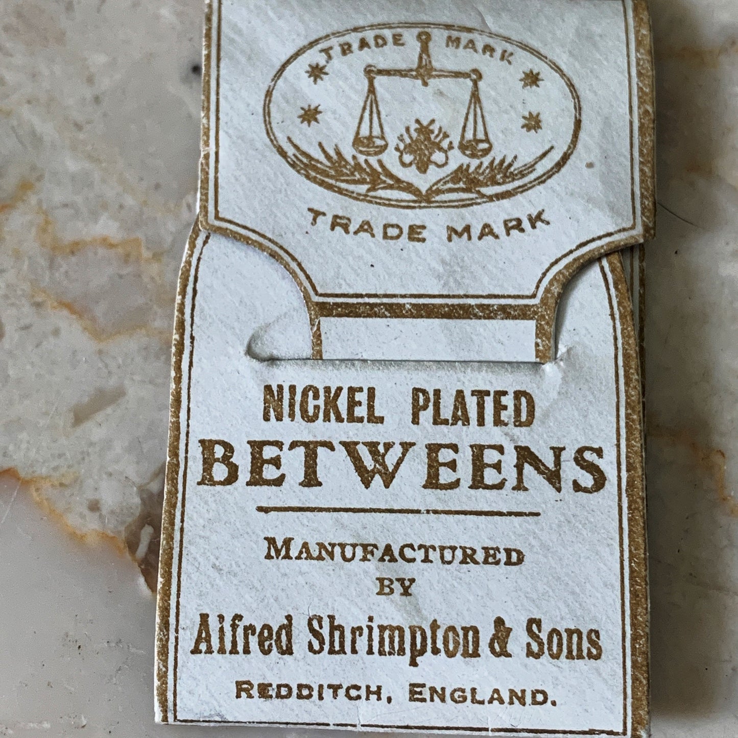 Vintage Sewing Notions Army Navy Needle Book Shrimptons Nickel Plated Betweens Made in Germany Sewing Scissors