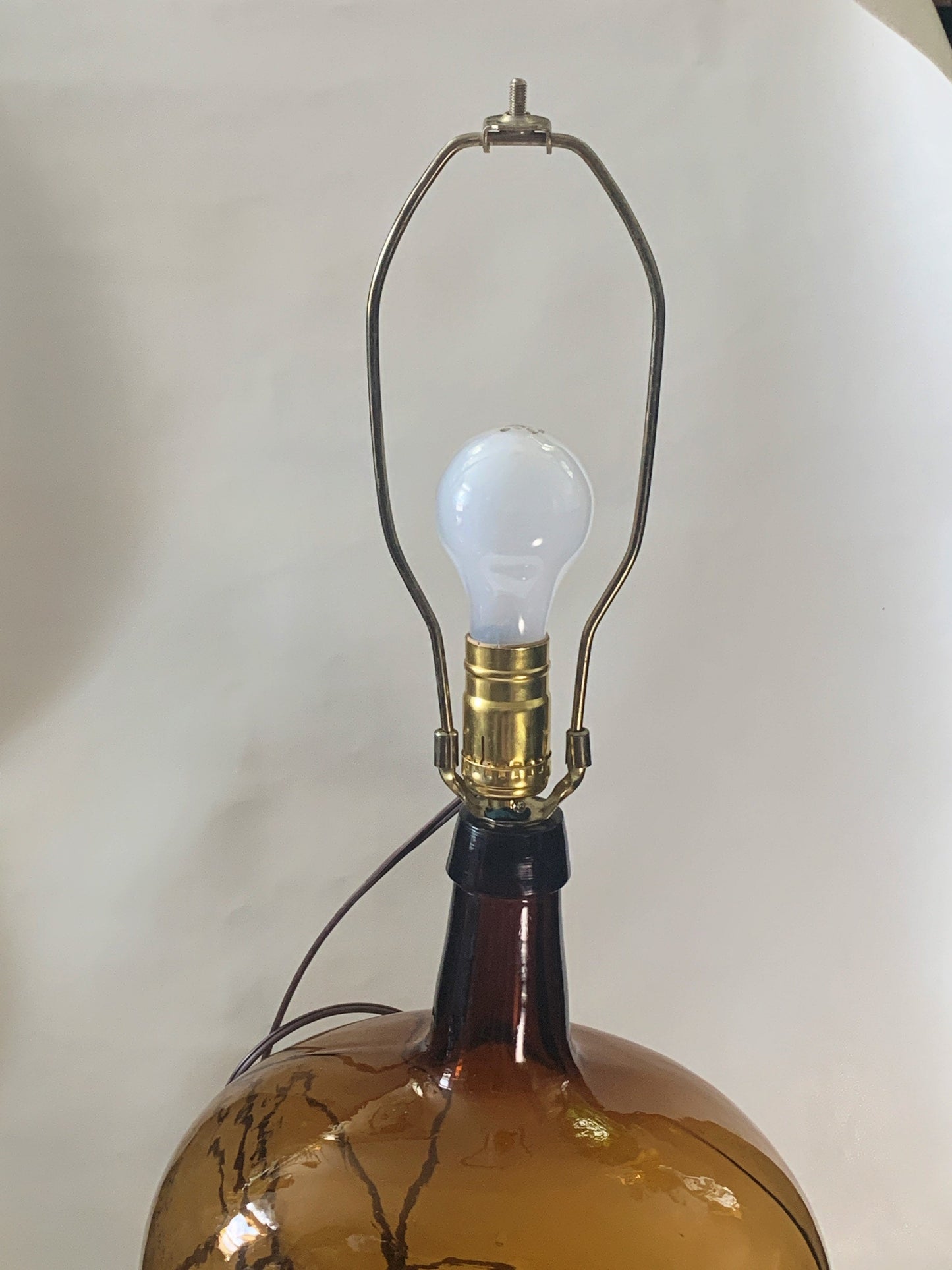 Vintage Amber Bottle Lamp