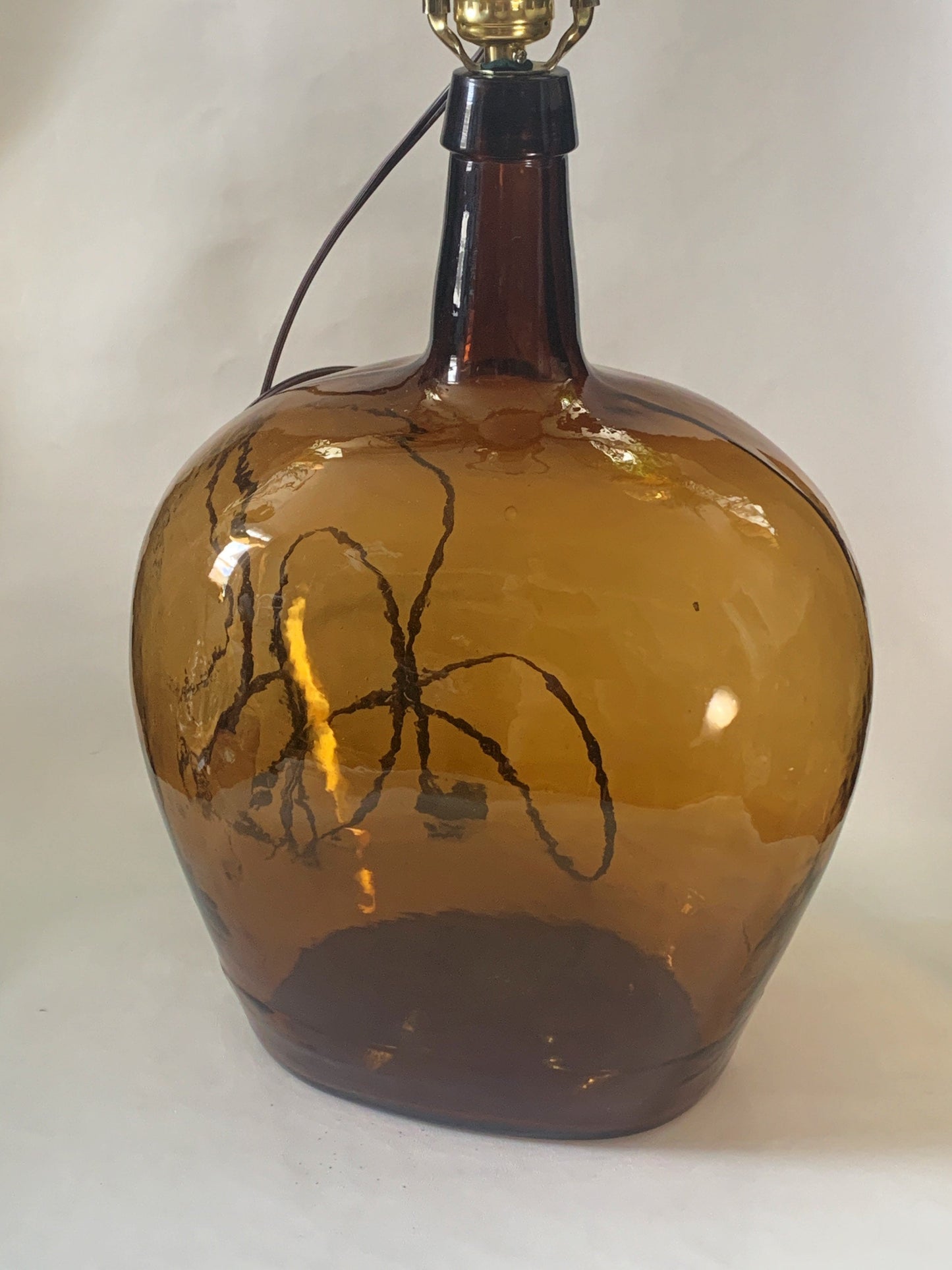 Vintage Amber Bottle Lamp