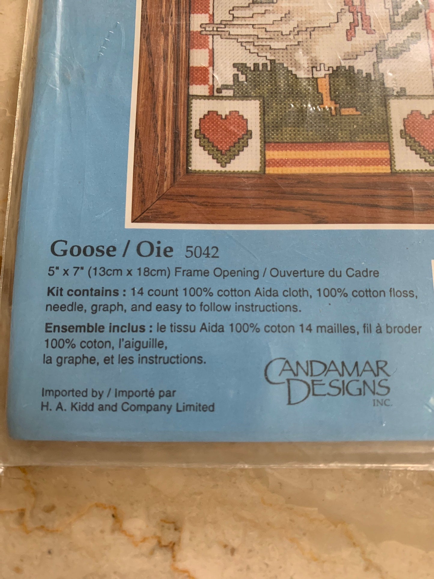 Vintage Counted Cross Kit New in Package Goose in the Garden Cross Stitch Kit