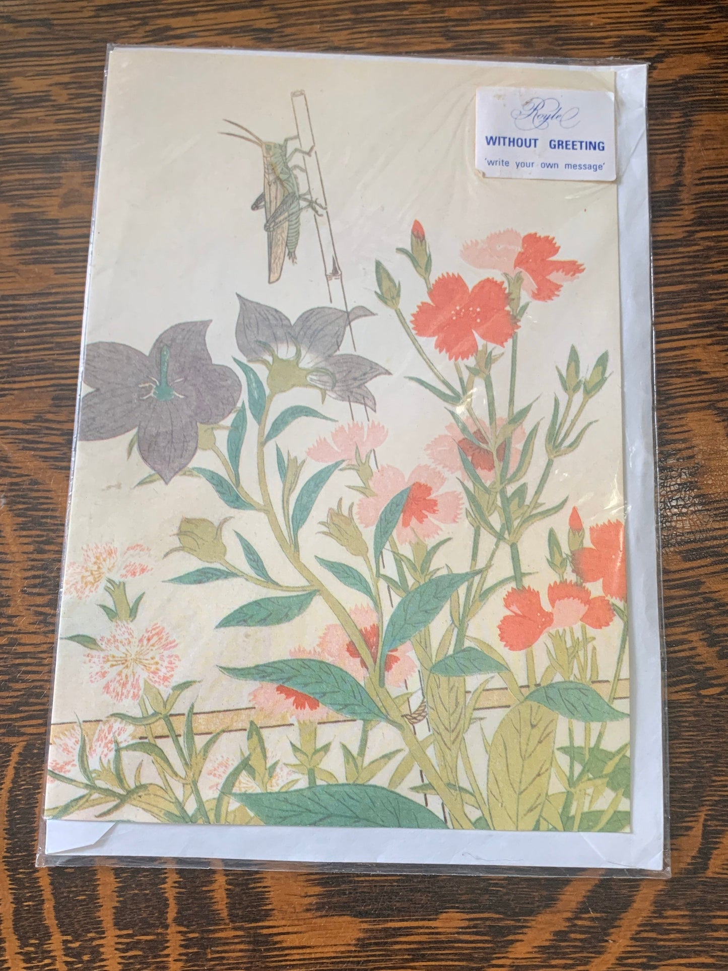 Vintage Greeting Card British Museum Gift Shop Card Balloon Flower, Platycodon, Ehon Mushi Erabi Kitawaga Utamaro