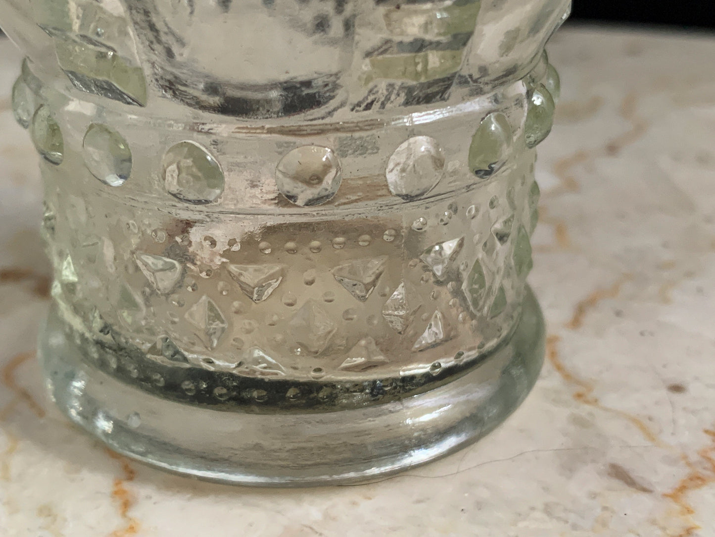 Vintage Pressed Glass Oil Lamp Base Crown Shaped Oil Lamp Base