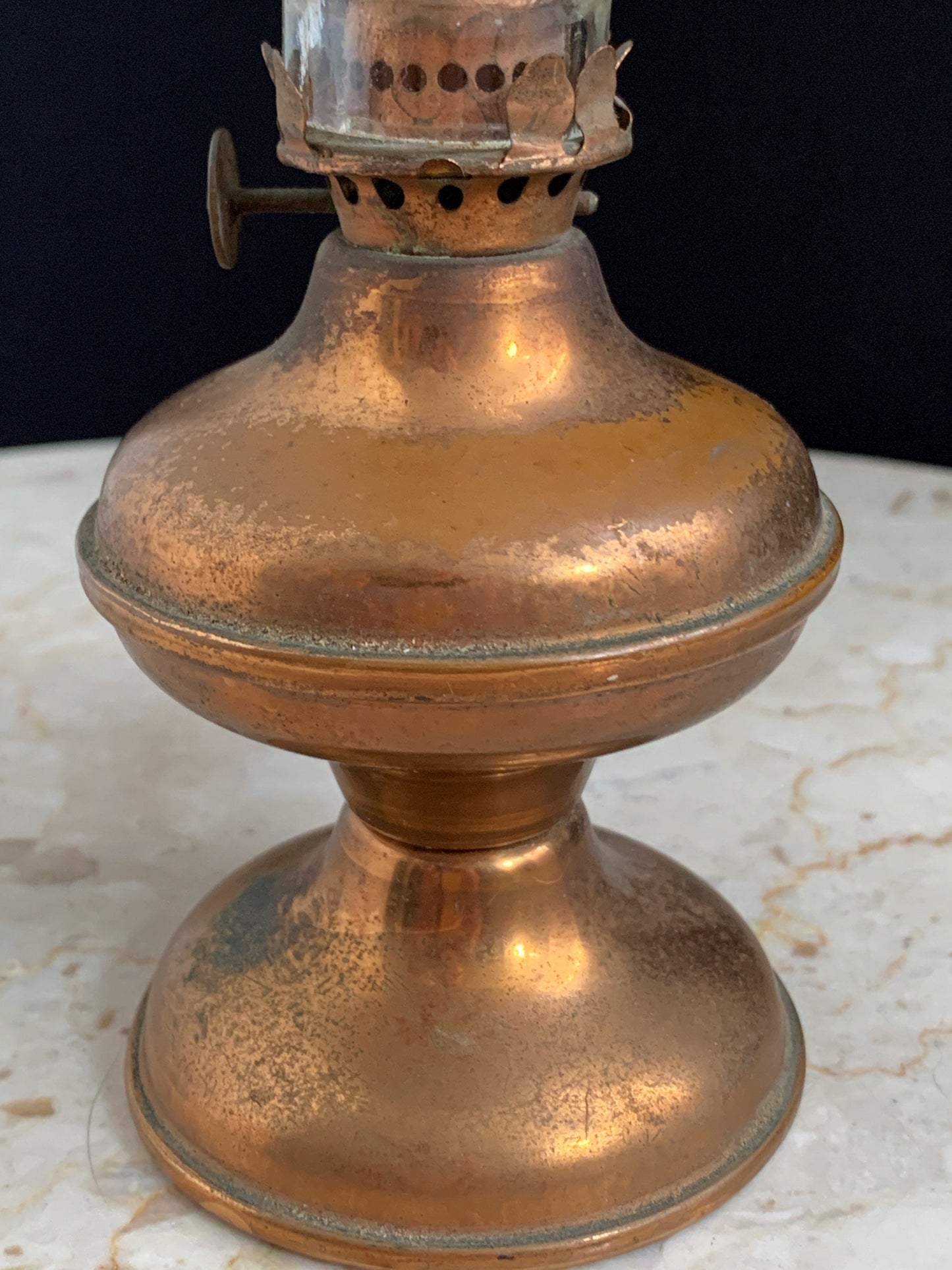 Vintage Copper Oil Lamp Miniature Night Light Lamp