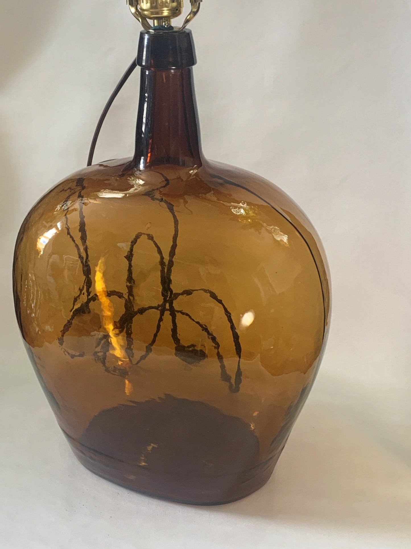 Vintage Amber Bottle Lamp