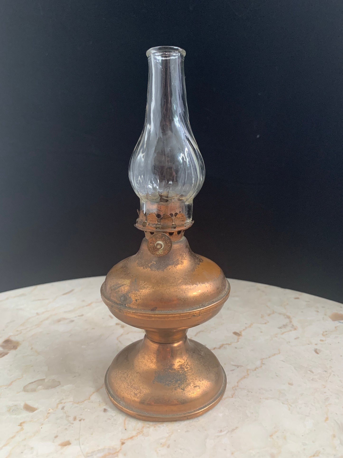 Vintage Copper Oil Lamp Miniature Night Light Lamp