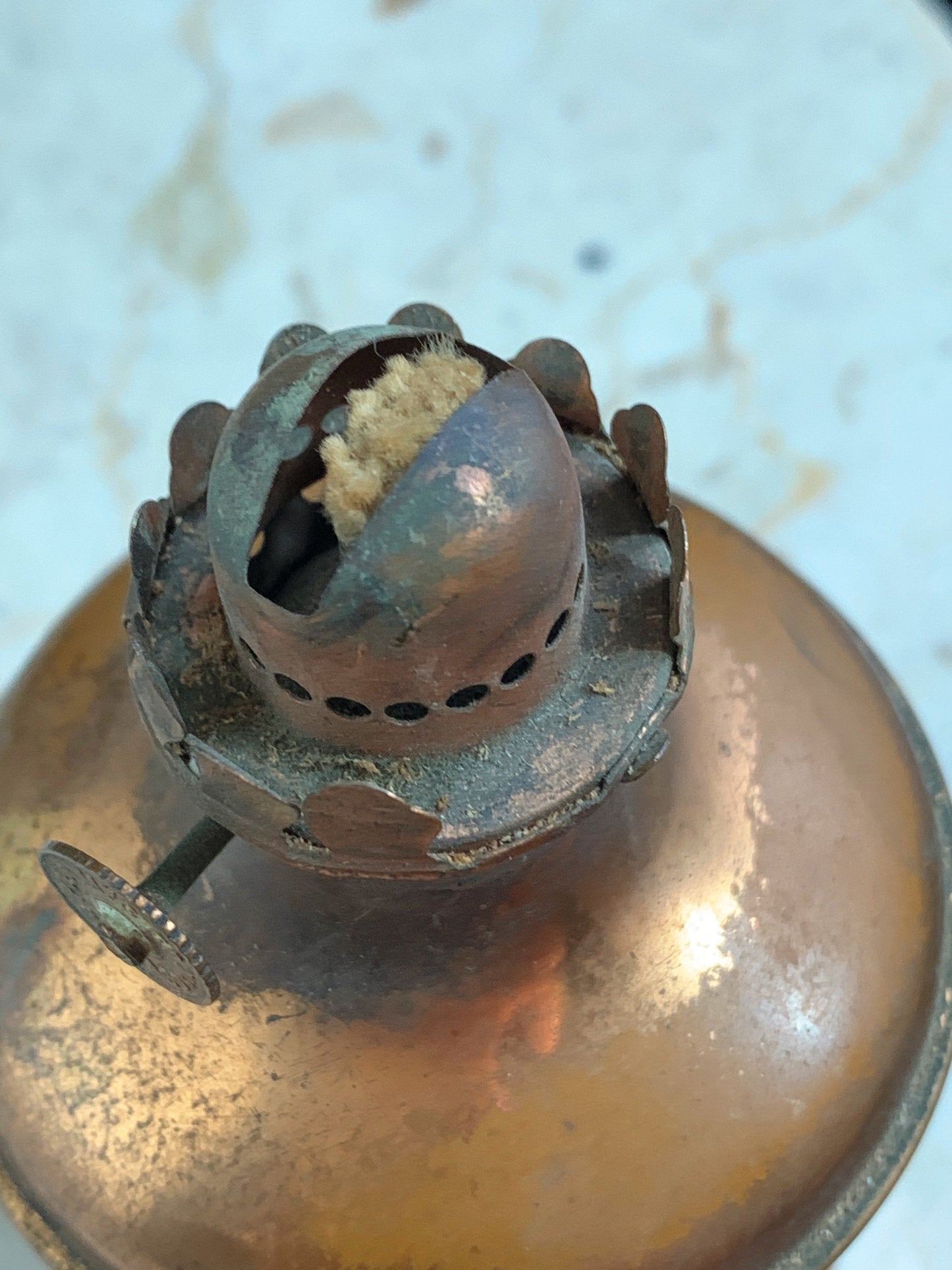 Vintage Copper Oil Lamp Miniature Night Light Lamp