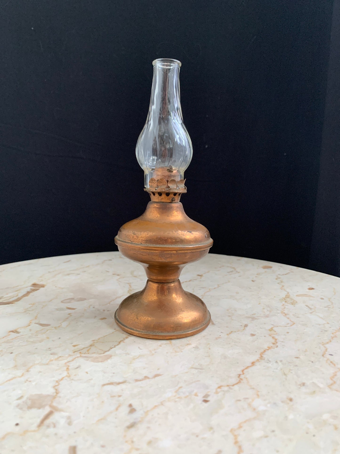 Vintage Copper Oil Lamp Miniature Night Light Lamp