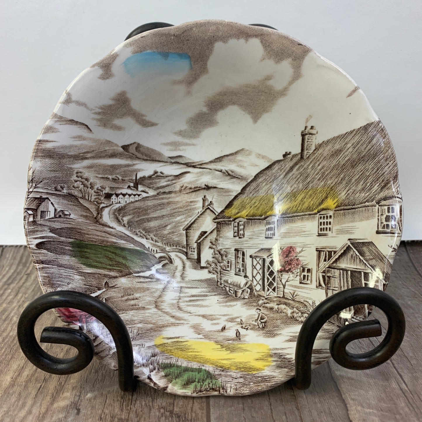 WH Grindley Transferware A Quiet Day Cereal Bowl Vintage Farmhouse Transferware