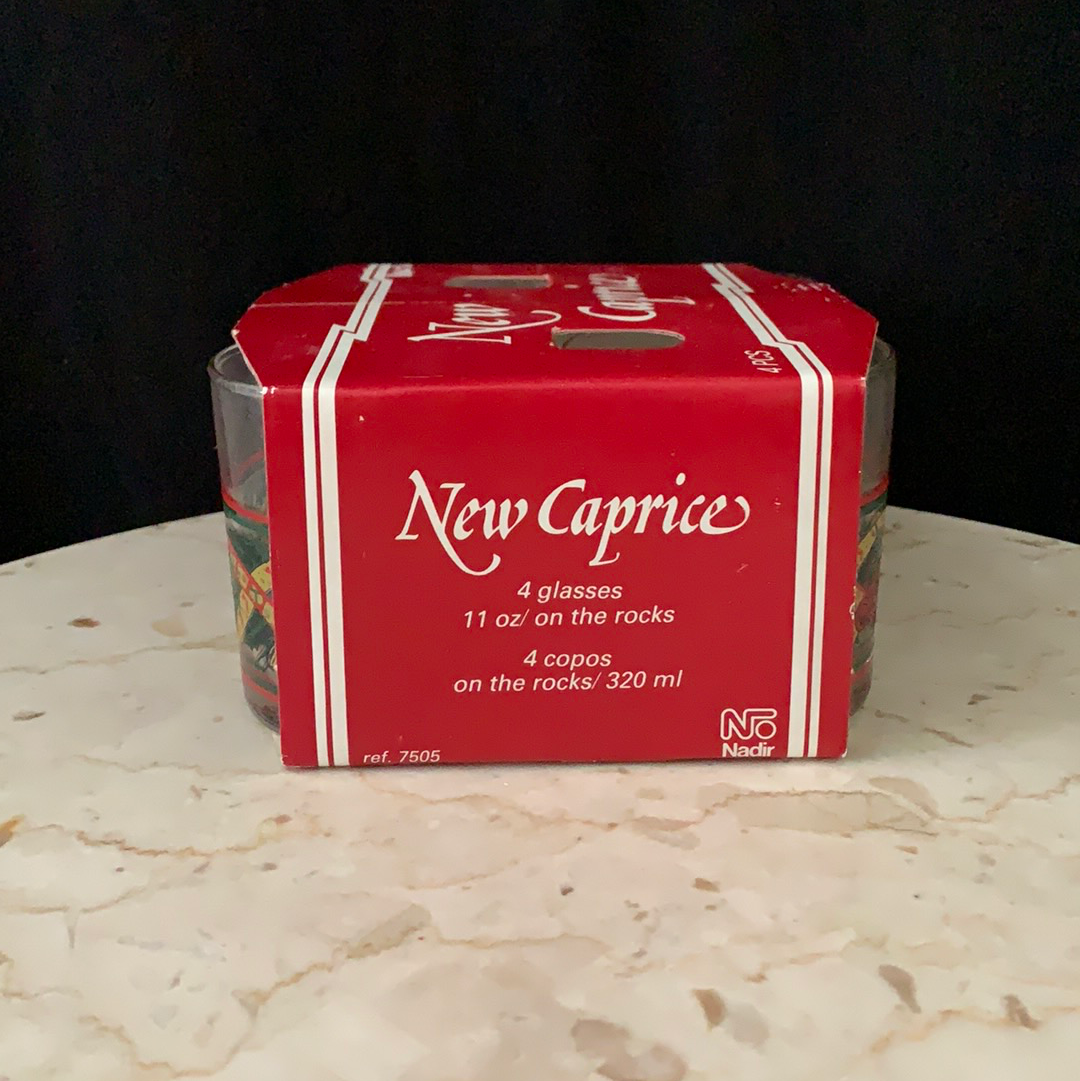 Set of 4 Vintage Christmas Cocktail Glasses NOS