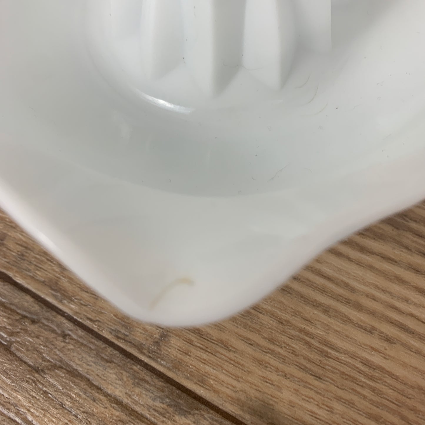 Milk Glass Citrus Reamer, Vintage Juice Press