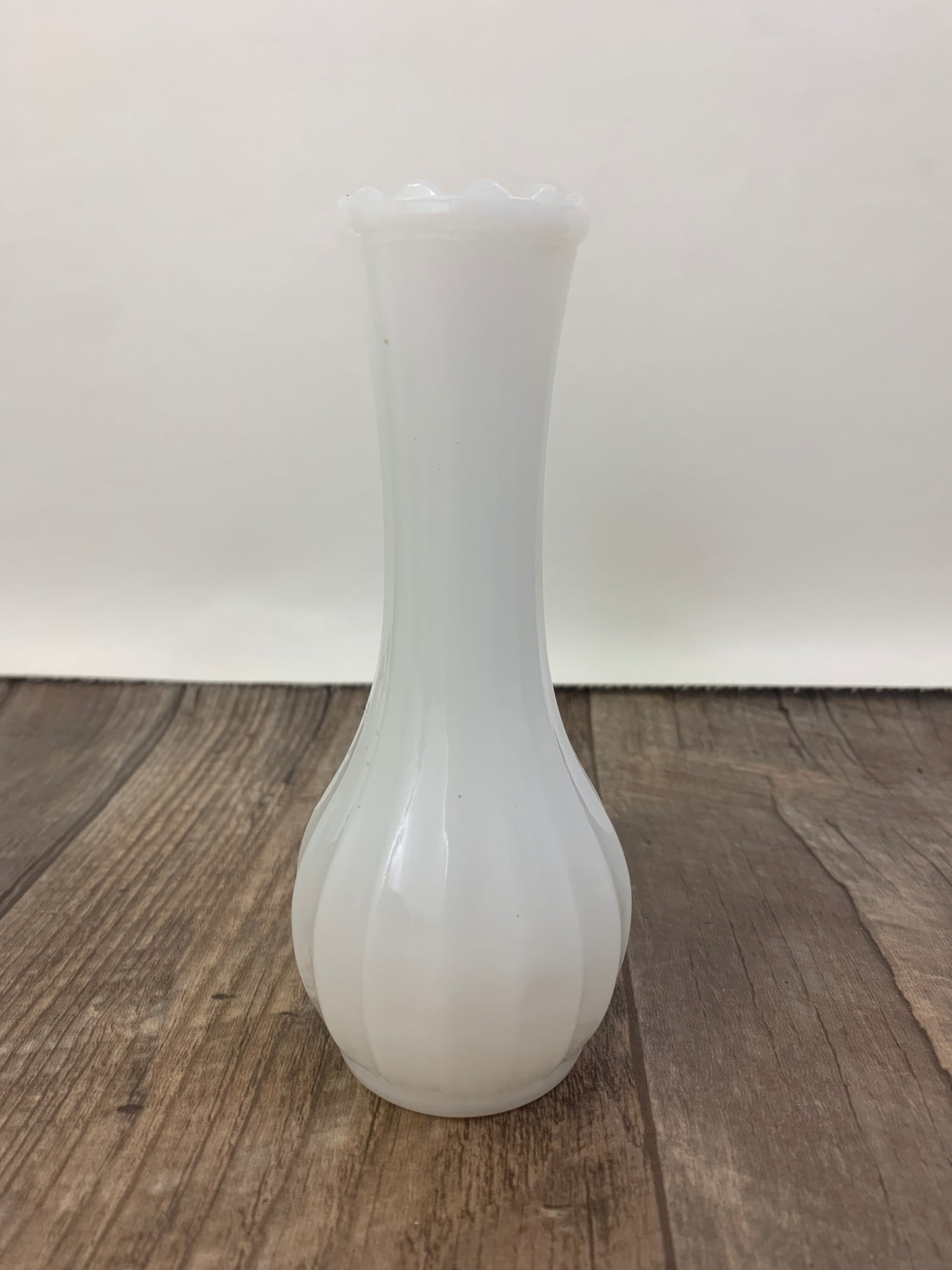 Small Ribbed Milk Glass Bud Vase Vintage Farmhouse Milk Glass Vase