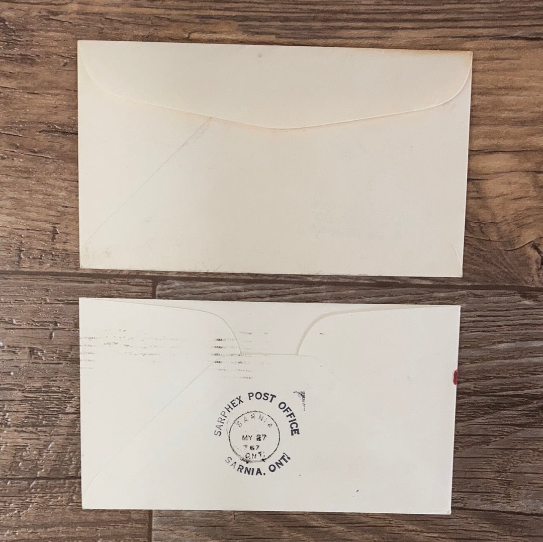 Pair of Vintage 1960s US 5 cent Postage Stamp First Day Cover FDC Envelope